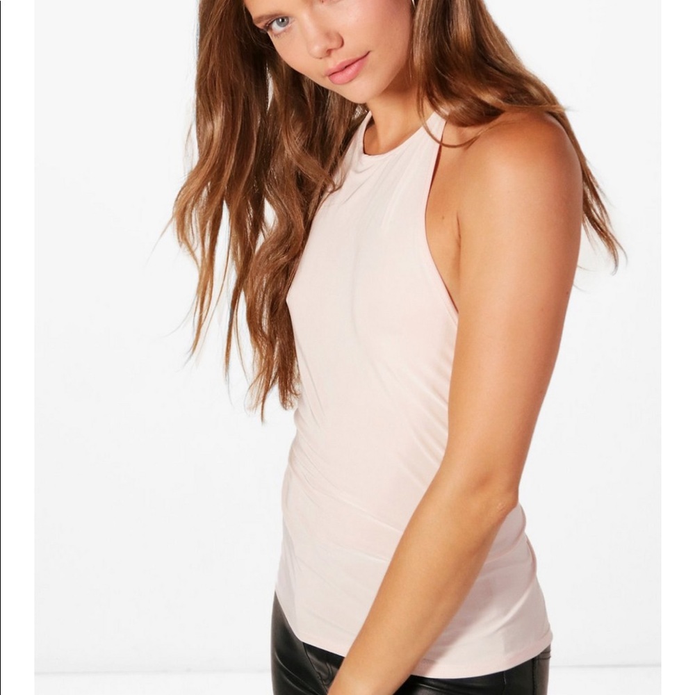 Boohoo halter neck backless top